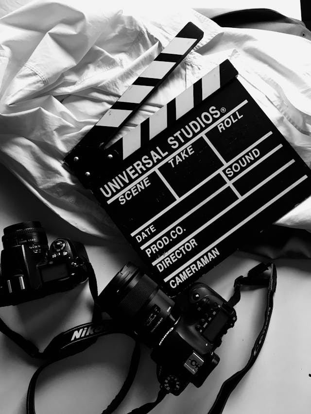 clapboard and camera